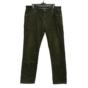 7 Diamonds Clifton Slim Straight Corduroy Pants Mens Size‎ 36x32 Olive Green